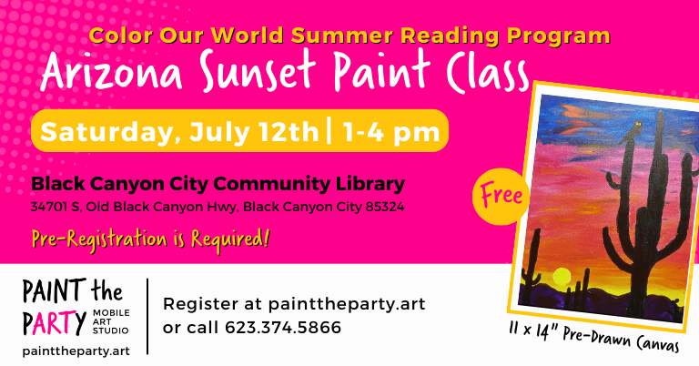 Color Our World Summer Reading Program Arizona Sunset Paint Class