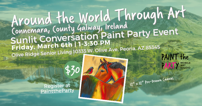 Around the World Through Art Sunlit Conversation Paint Party Event