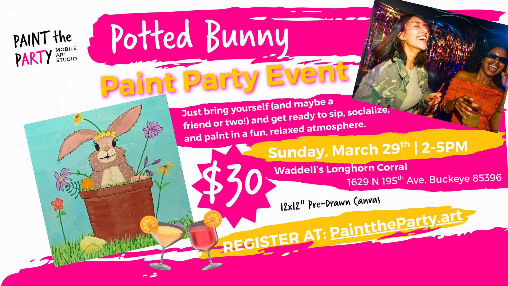 Potted Bunny Paint Party Event