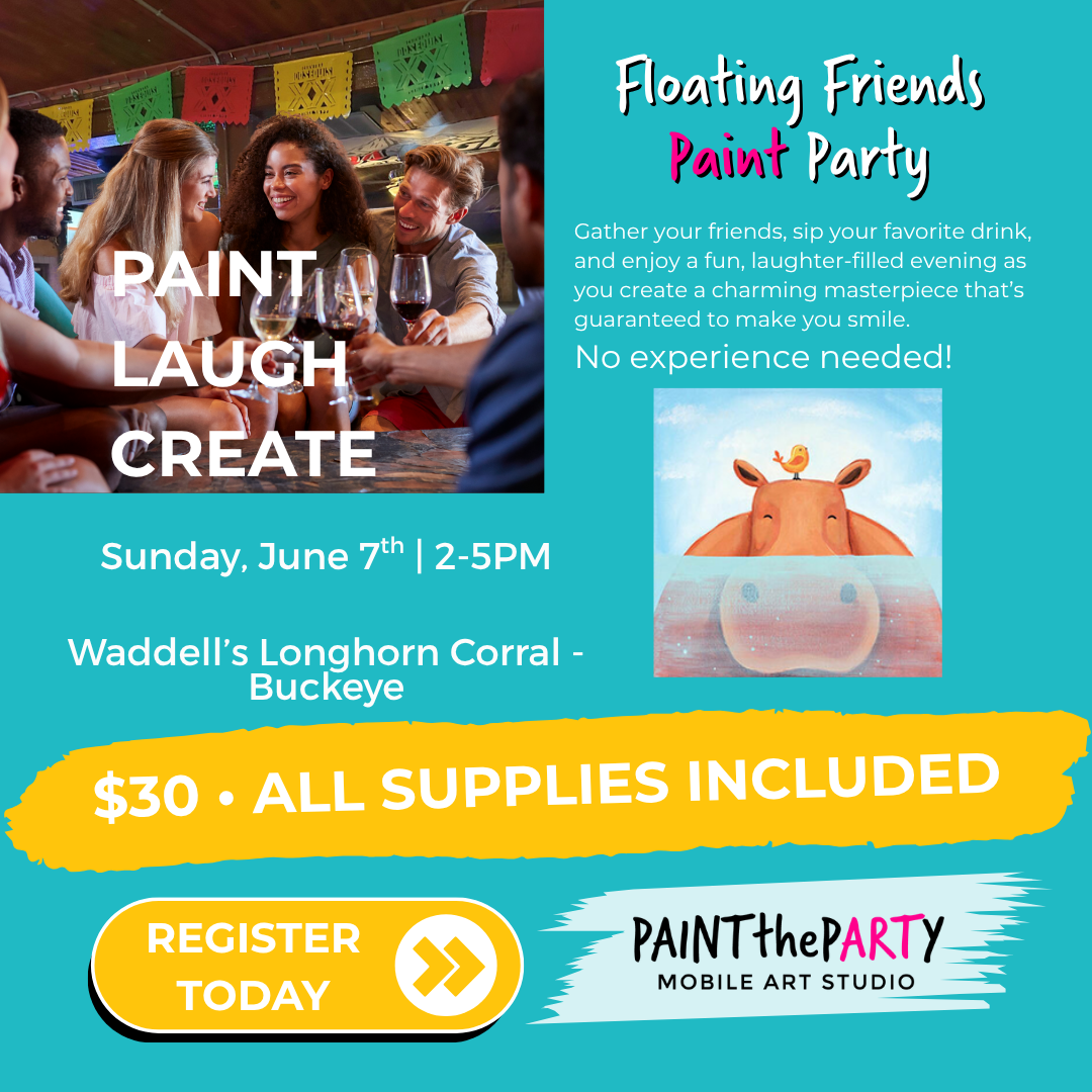 Floating Friends Paint Party Scroll Stopping Fun Ad Layout