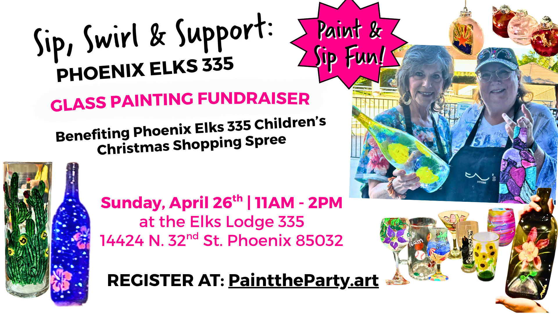 Sip Swirl & Support Phx Elks 335 Glass Painting Fundraiser (2)