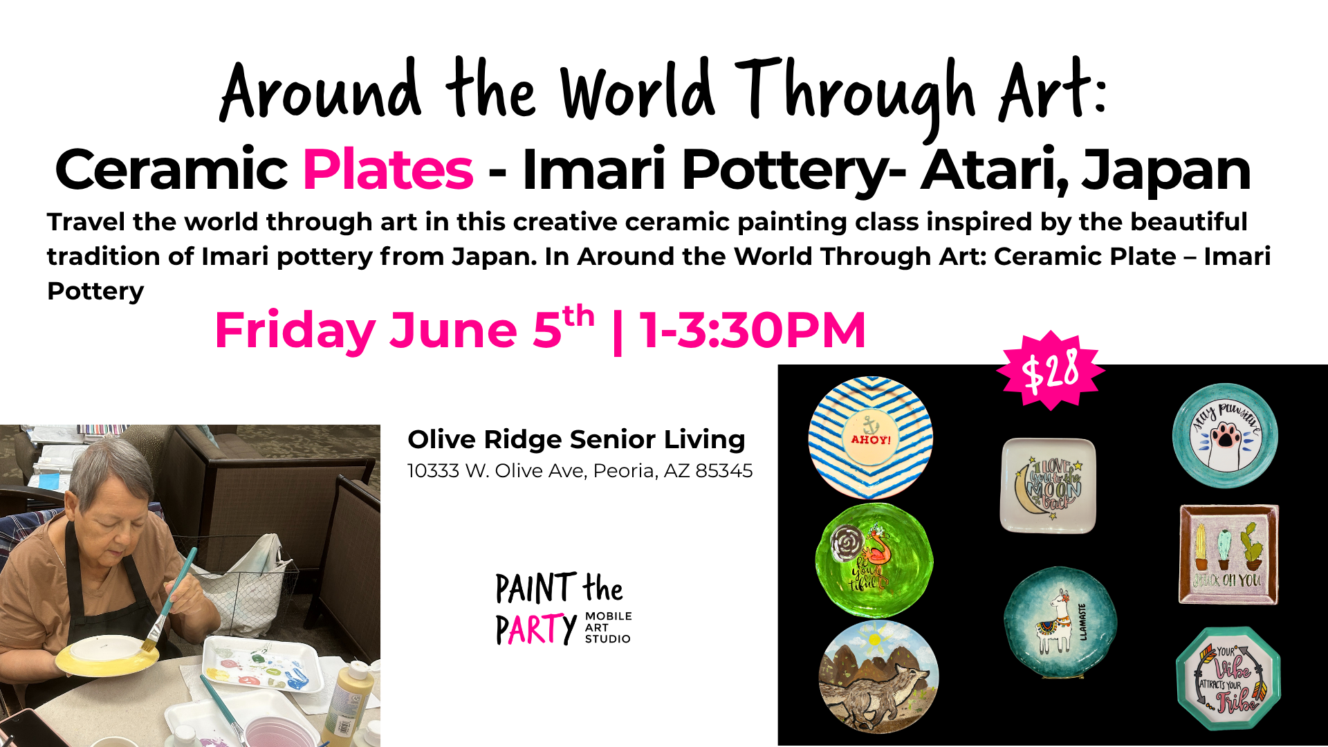 Around the World Through Art Ceramic Plates - Imari Pottery- Atari, Japan Facebook Cover