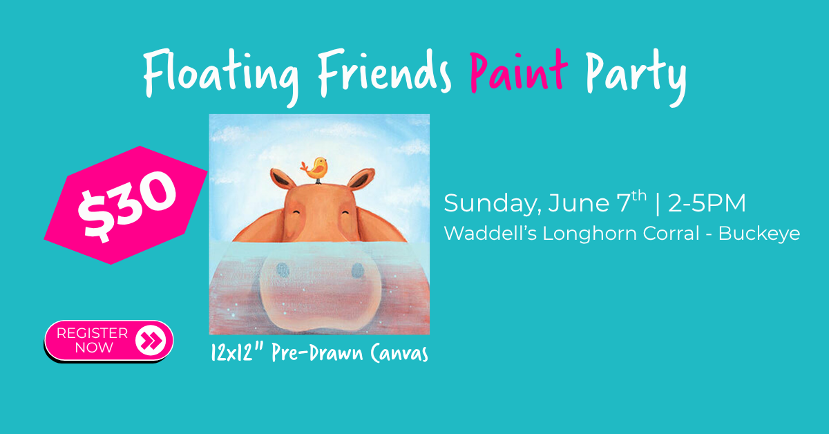 Floating Friends Paint Party Event Announcement