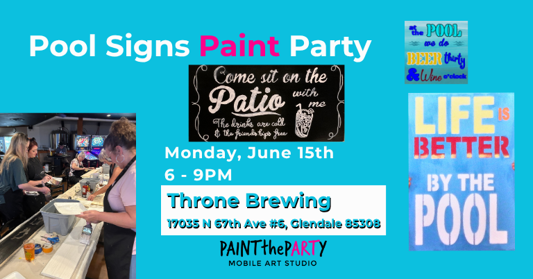 Pool Signs Paint Party