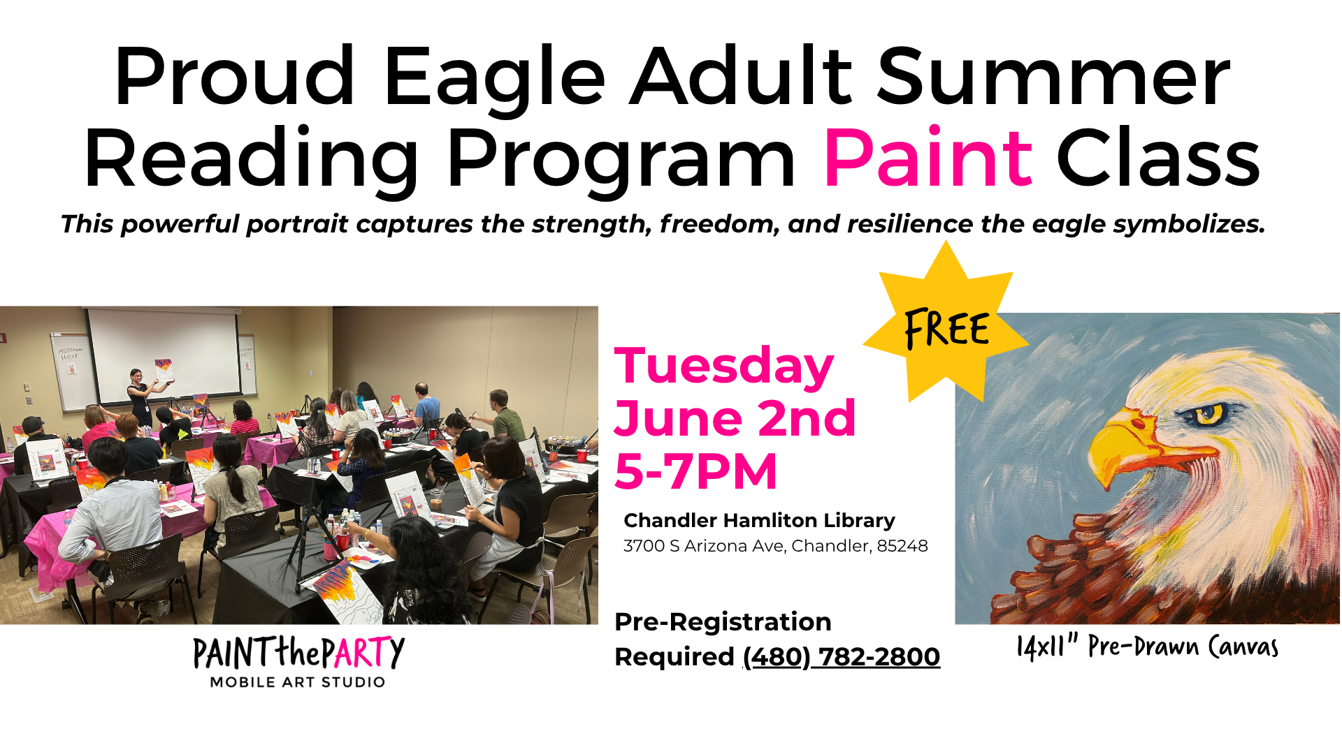 Proud Eagle Adult Summer Reading Program Paint Class Facebook Cover