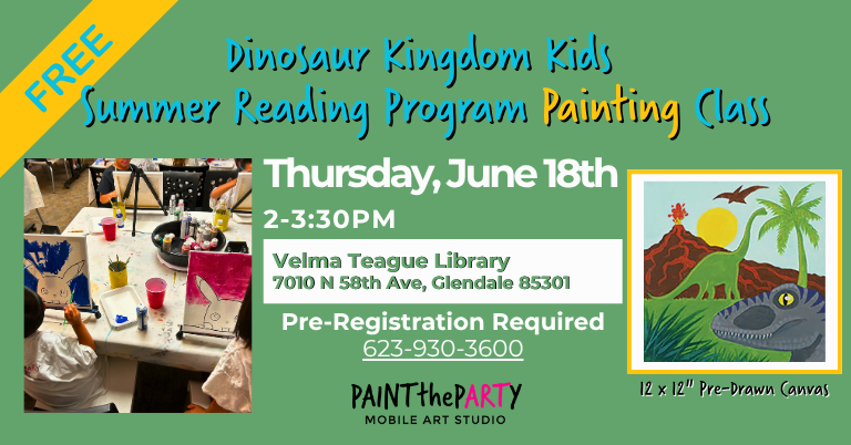 Dinosaur Kingdom Kids Summer Reading Program Painting Class (2)