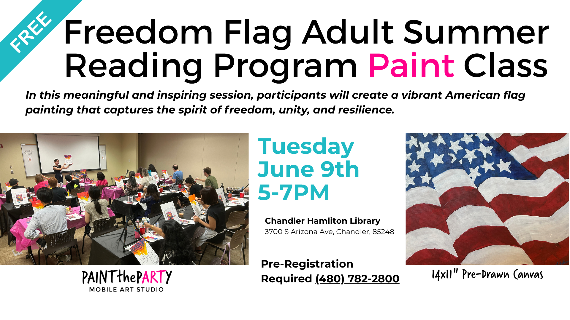 Freedom Flag Adult Summer Reading Program Paint Class Freedom Flag Adult Summer Reading Program Paint Class